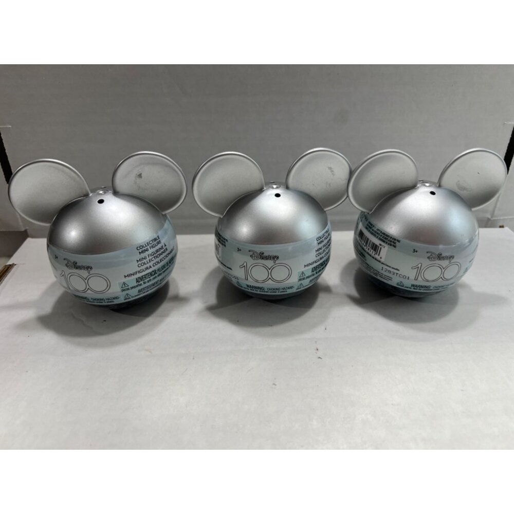 Disney 100 Silver Mickey Mouse Ears Collectible Mini Figures Blind capsules Set